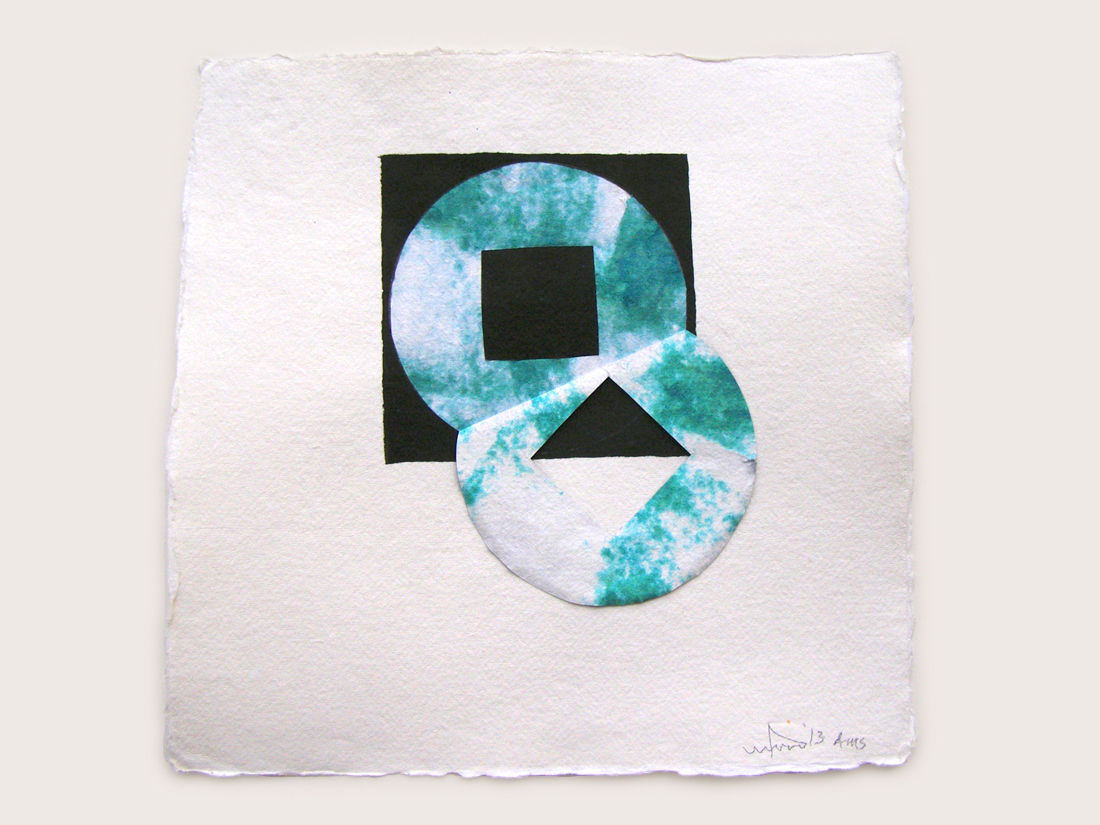 William Fares Drawing-Turquoise Works on Paper